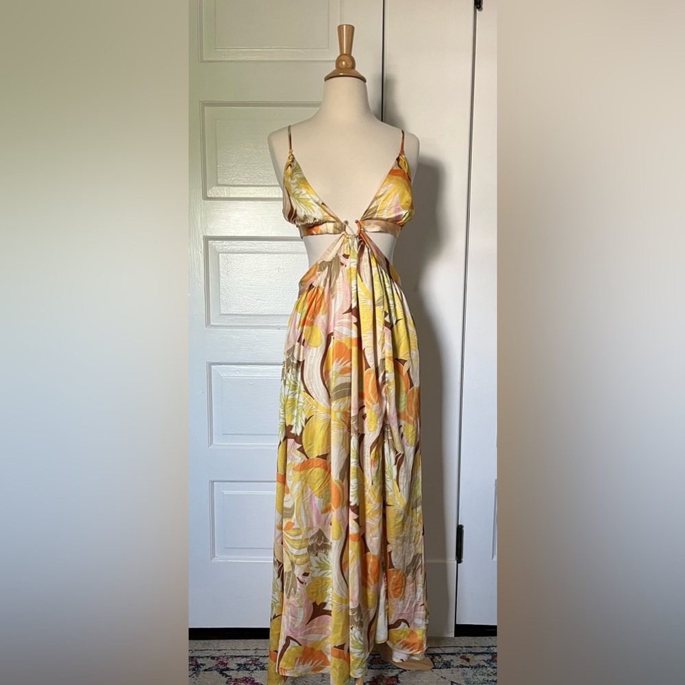Hello Molly Floral Yellow Maxi Dress